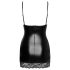 Noir - caurspīdīga sānu mini kleita (melna) - L