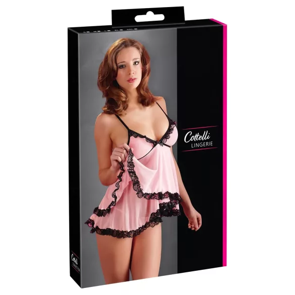 Cottelli - babydoll ar volāniem sievietēm melns - XL