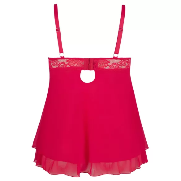 Cottelli plus size babydoll ar mežģīnēm sarkans