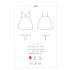Obsessive Luvae - ziedu un strazdu naktskrekls ar stringiem (melns) - L/XL