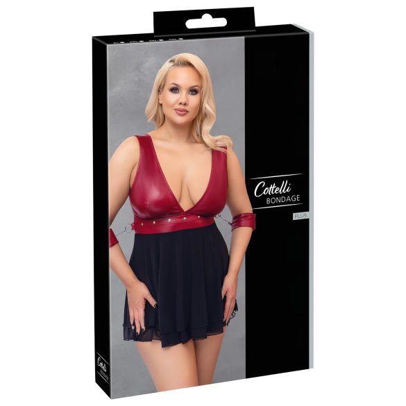 Cottelli Bondage Plus Size - babydolls (sarkans) - 3XL