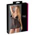 Cottelli Plus Size - mežģīņu caurspīdīga naktskrekls (melns) - 4XL