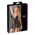 Cottelli Plus Size - mežģīņu caurspīdīga naktskrekls (melns) - 4XL
