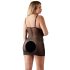 Cottelli Plus Size - mežģīņu caurspīdīga naktskrekls (melns) - 4XL