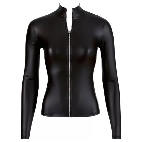 Cottelli - sieviešu glancēts garroku tops melns - XL