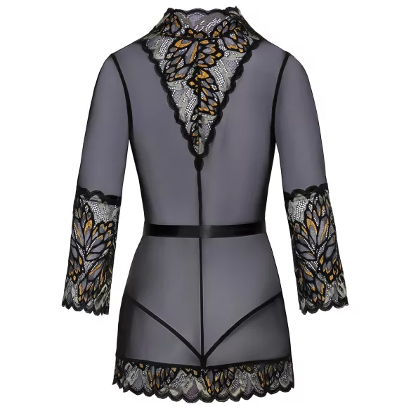 Skūpstāms īsais halāts (melns) - L/XL