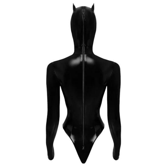 Black Velvets - sieviešu garroku bodijs Batwoman melns - L