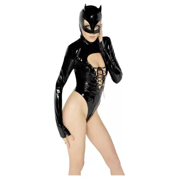 Black Velvets - sieviešu garroku bodijs Batwoman melns - L