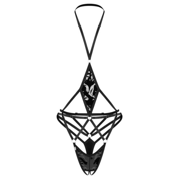 Obsessive sieviešu atvērts bodijs ar lencēm melns - L/XL