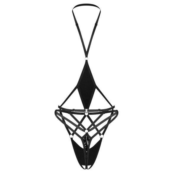 Obsessive sieviešu atvērts bodijs ar lencēm melns - L/XL