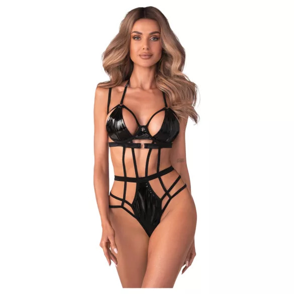 Obsessive sieviešu bodijs ar lencēm melns - L/XL
