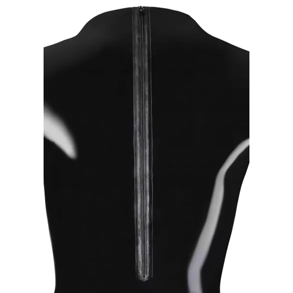 Latex sieviešu bodijs ar garām piedurknēm melns