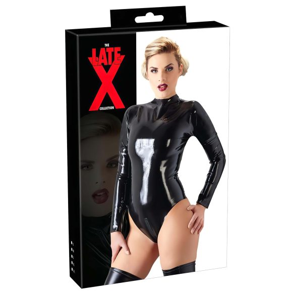 LATEX - garām piedurknēm sieviešu bodijs (melns) - L