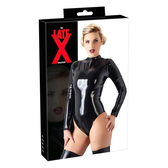 LATEX - garām piedurknēm sieviešu bodijs (melns) - L