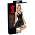 LATEX - mini kleita ar volāniem (melna) - XL