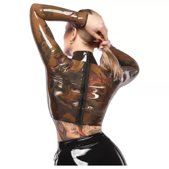 LATEX - sieviešu caurspīdīgs lateksa tops melns