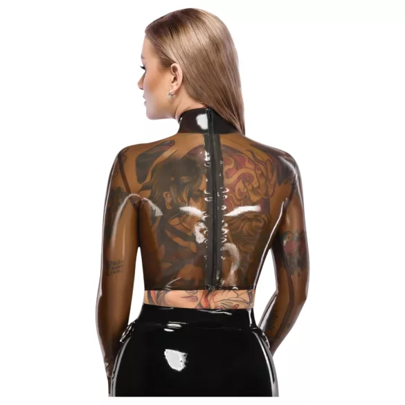 LATEX - sieviešu caurspīdīgs lateksa tops melns