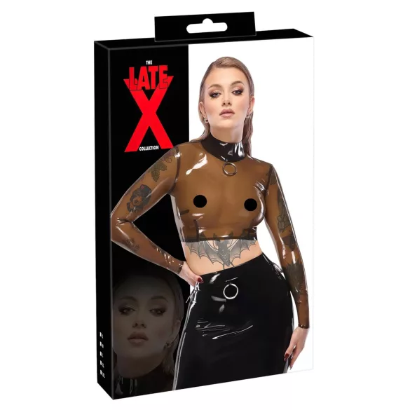 LATEX - sieviešu caurspīdīgs lateksa tops melns