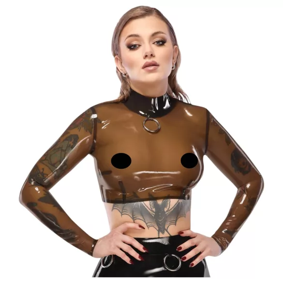 LATEX - sieviešu caurspīdīgs lateksa tops melns