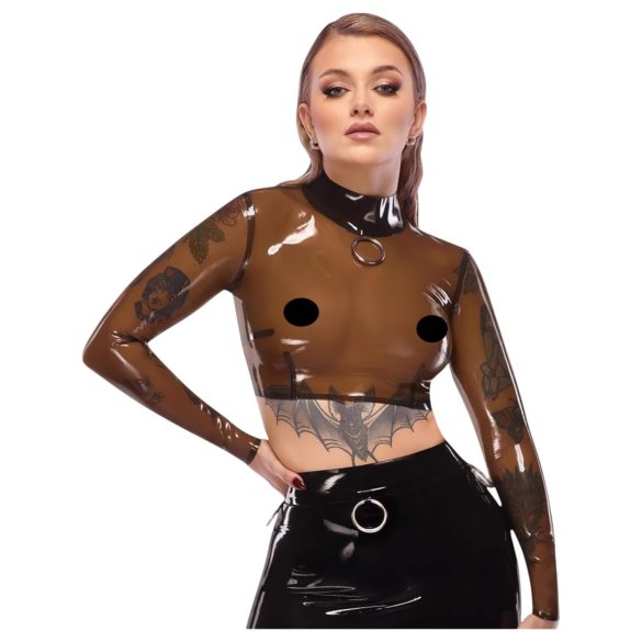 LATEKSS - caurspīdīgs lateksa tops (caurspīdīgs-melns) - S-L - 2XL