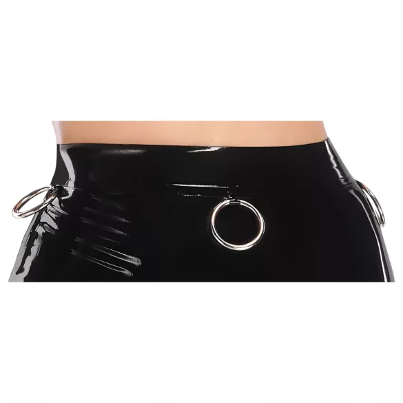 LATEX - melna lateksa vidēja garuma svārki