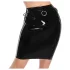 LATEX - melna lateksa vidēja garuma svārki - 2XL