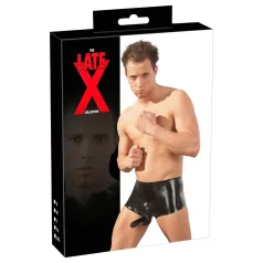 Lateksa bokseršorti ar dzimumlocekļa uzmavu (melni) - L/XL