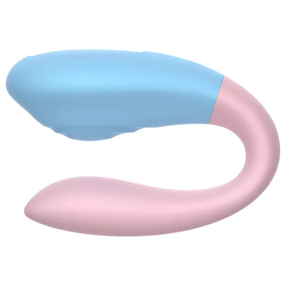 Mrow 03 - pāru vibrators, uzlādējams, ūdensizturīgs, zils-rozā