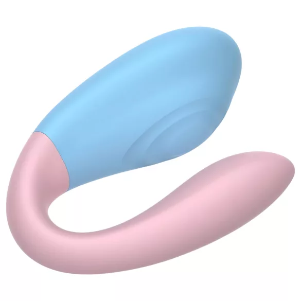 Mrow 03 - pāru vibrators, uzlādējams, ūdensizturīgs, zils-rozā