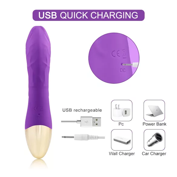 Mrow Real Lover - uzlādējams ūdensizturīgs realistisks vibrators violets