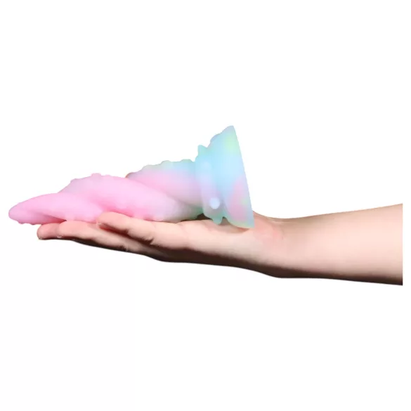 OgazR dildo ar spirālveida taustekli 18 cm varavīksnes krāsā