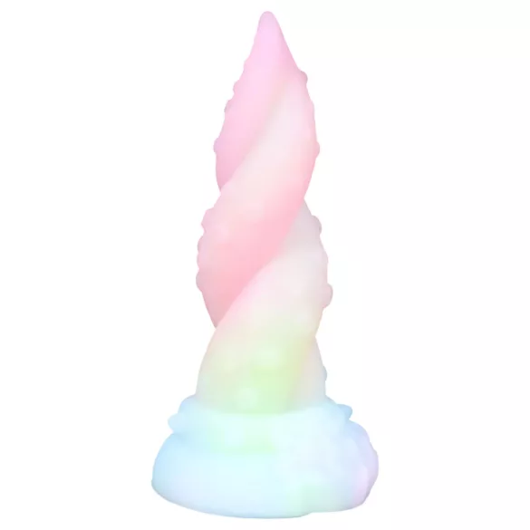 OgazR dildo ar spirālveida taustekli 18 cm varavīksnes krāsā