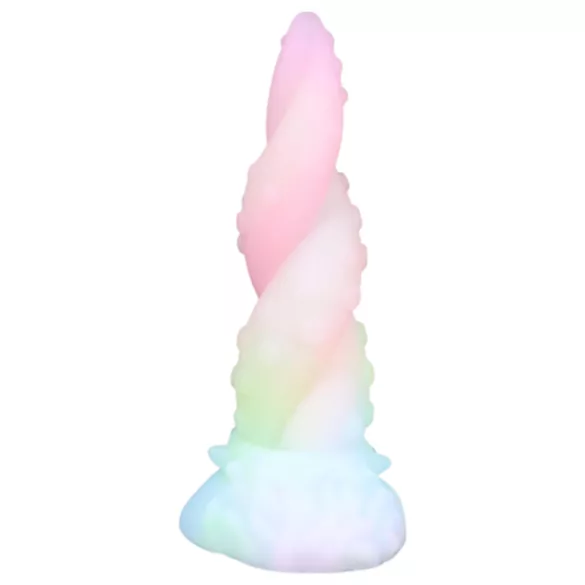 OgazR dildo ar spirālveida taustekli 18 cm varavīksnes krāsā