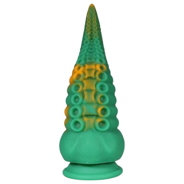 OgazR Octopuss - astoņkāja dildo - 21 cm (zaļš-dzeltens)