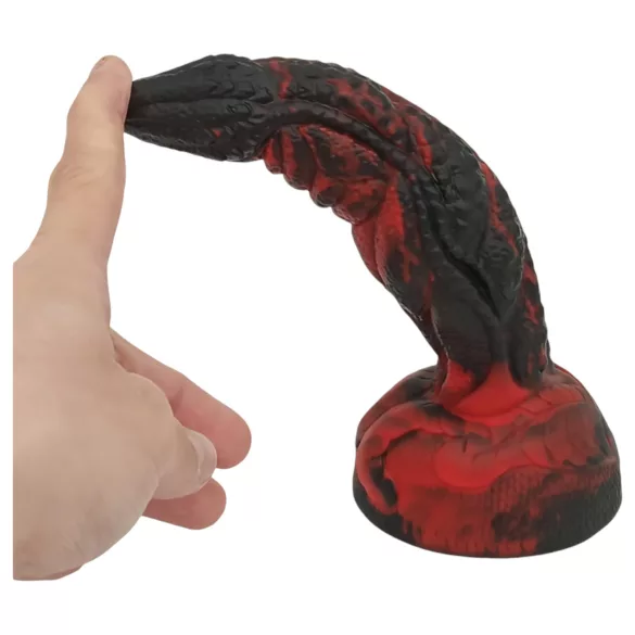 OgazR dildo ar rievām 20 cm sarkans