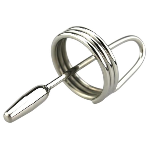 DeepRing - metāla dilators ar gredzeniem - 9cm (sudrabs)