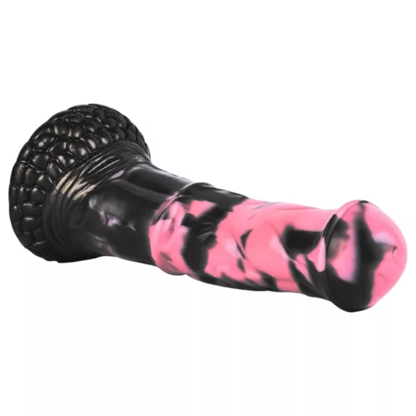 Bad Horse - silikona zirga dzimumlocekļa dildo - 18 cm (melns-rozā)