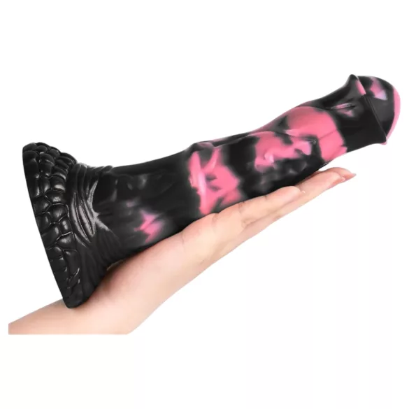 Bad Horse - silikona zirga dzimumlocekļa dildo - 18 cm (melns-rozā)