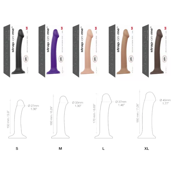 Strap-on-me divkāršs dildo ar diviem slāņiem melns