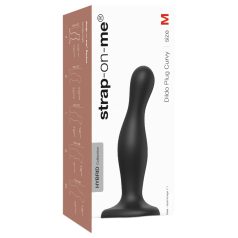 Strap-on-me Curvy M - viļņveida piesūcekņa dildo (melns)