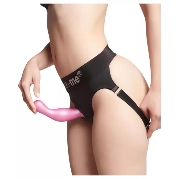 Strap-on-me Curvy S - viļņains, ar piesūcekni aprīkots dildo (rozā)
