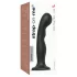 Strap-on-me strap-on dildo ar piesūcekni, izliekts, melns, L izmērs