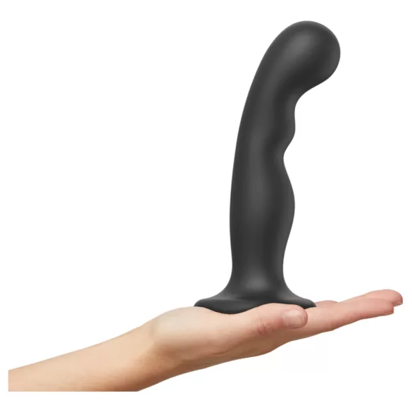 Strap-on-me strap-on dildo ar piesūcekni, izliekts, melns, L izmērs