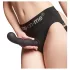 Strap-on-me strap-on dildo ar piesūcekni, izliekts, melns, L izmērs