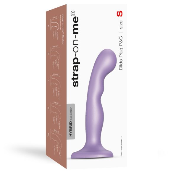 Strap-on-me strap-on dildo ar piesūcekni, izliekts, violets, S izmērs