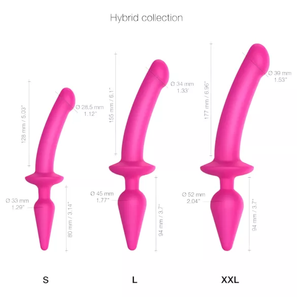 Strap-on-me Switch daļēji reālistisks XXL - 2‑in‑1 dildo (rozā)