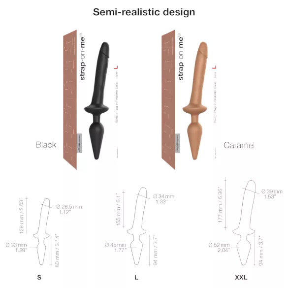 Strap-on-me Switch Realistic L - 2in1 silikona dildo (dabīgs)