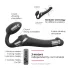 Strap-on-me sieviešu strap-on vibrators ar gaisa viļņiem, melns, S izmērs