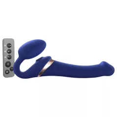   Strap-on-me vidējais strap-on vibrators ar gaisa viļņu funkciju zils