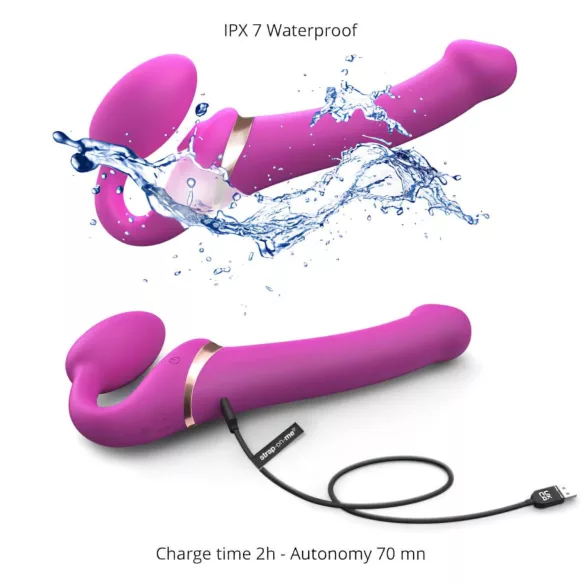 Strap-on-me M - uzmaucamais vibrators ar gaisa viļņu funkciju rozā